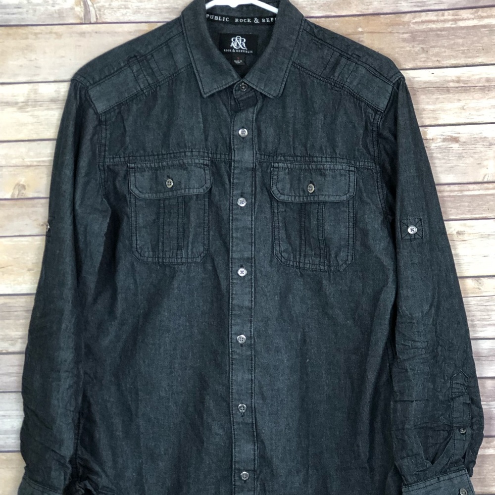Rock & Republic Dark Denim Long Sleeve Small